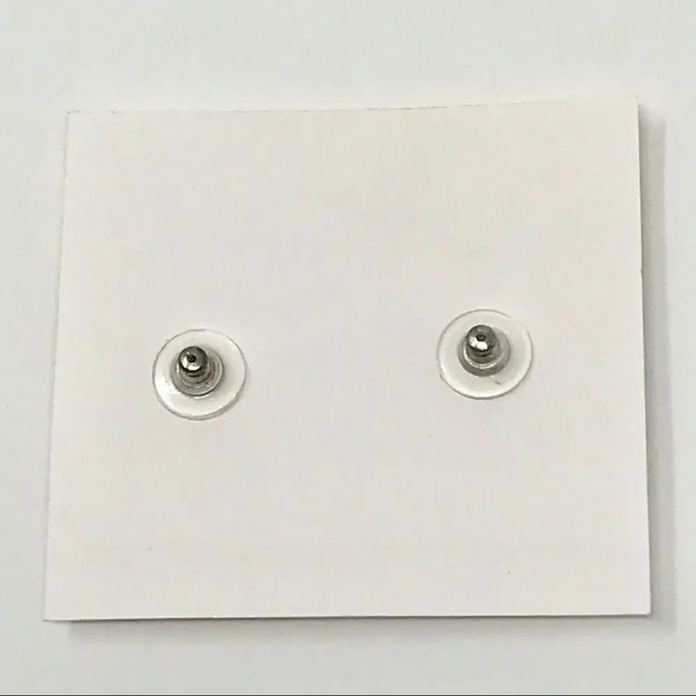 Hand-painted Porcelain  Earrings Iridescent & Gold Posts - Picture 3 of 3